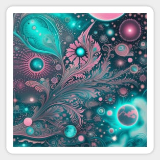 Other Worldly Designs- nebulas, stars, galaxies, planets with feathers Sticker